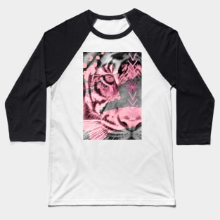 Blush pink - black & white - 1990s tiger Baseball T-Shirt